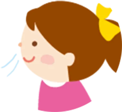 息を吸っている女の子